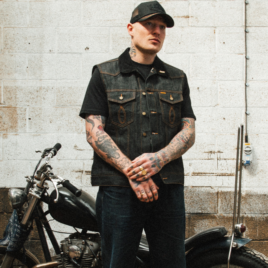 Slackjaw Raw Denim Vest - Navy