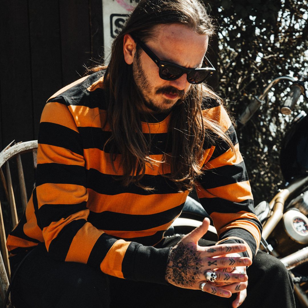 Breakout Long Sleeve T Shirt - Black/Rust