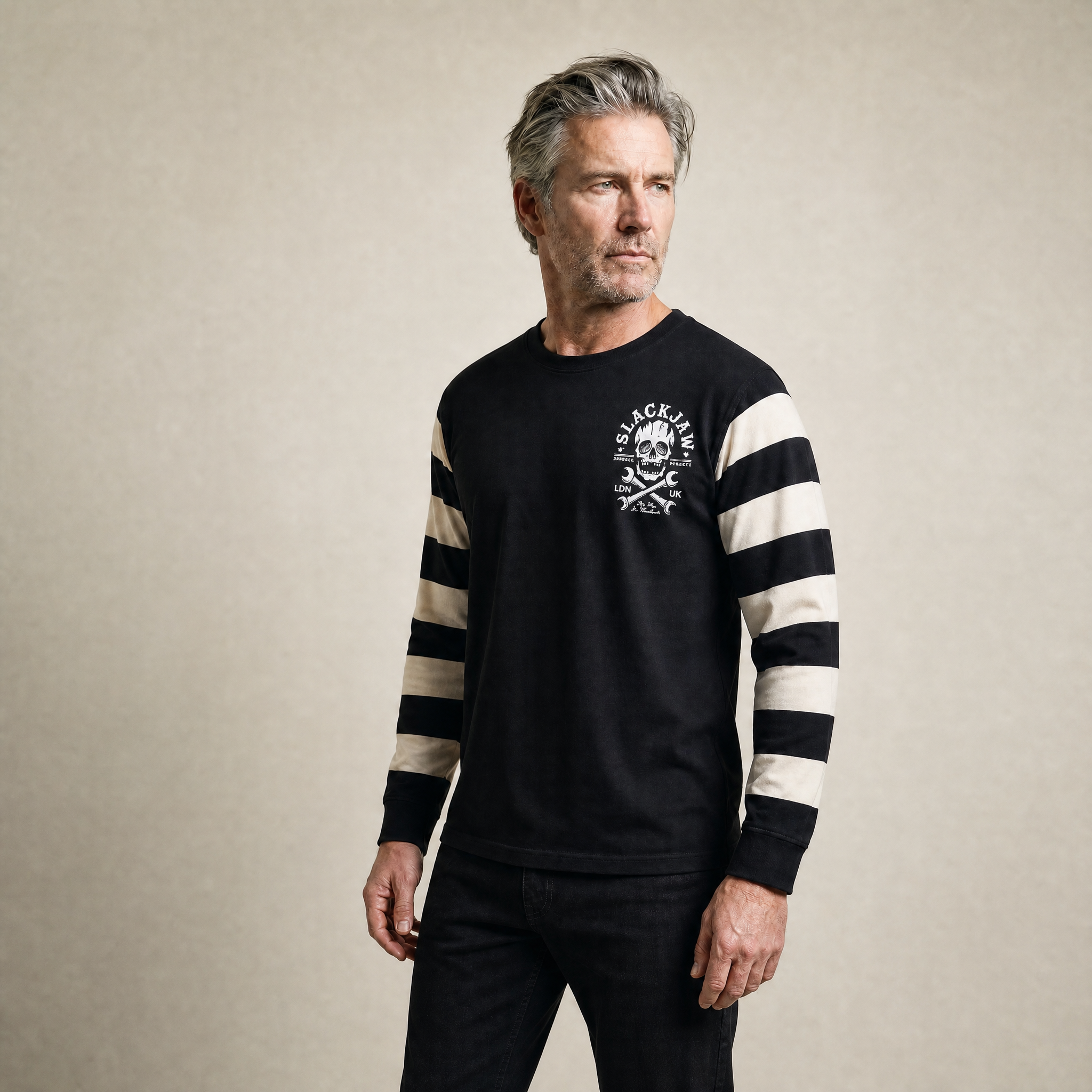 Breakout Death Valley Long Sleeve T Shirt - Black/Bone