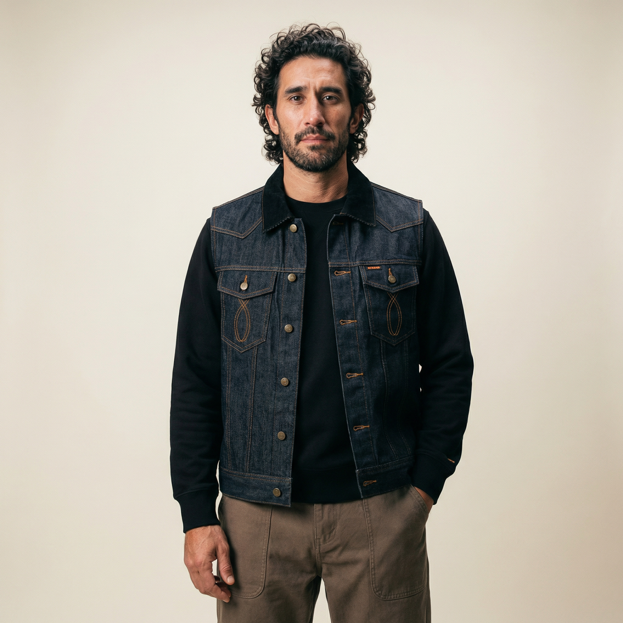 Slackjaw Raw Denim Vest - Navy