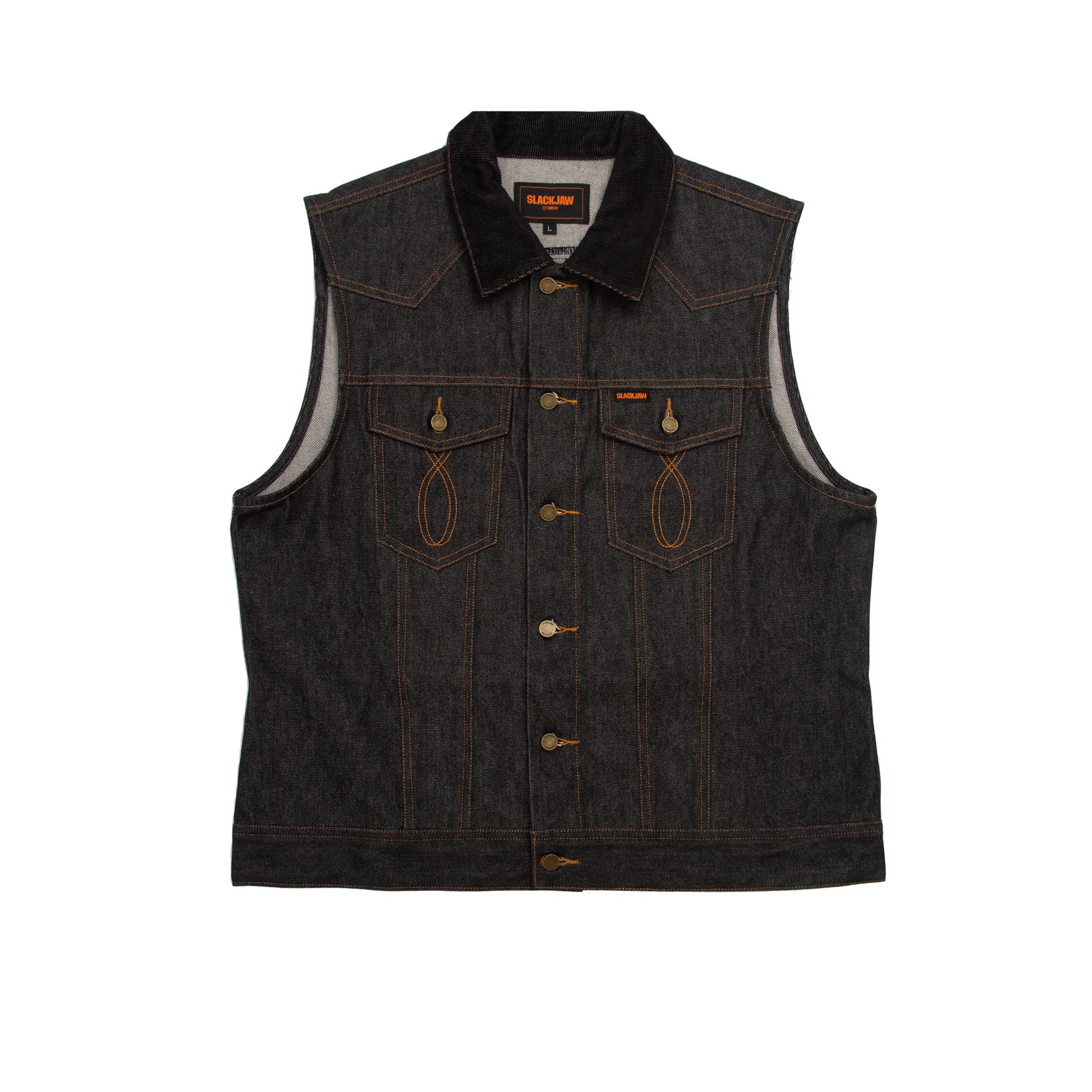 Slackjaw Raw Denim Vest - Navy - Slackjaw Apparel