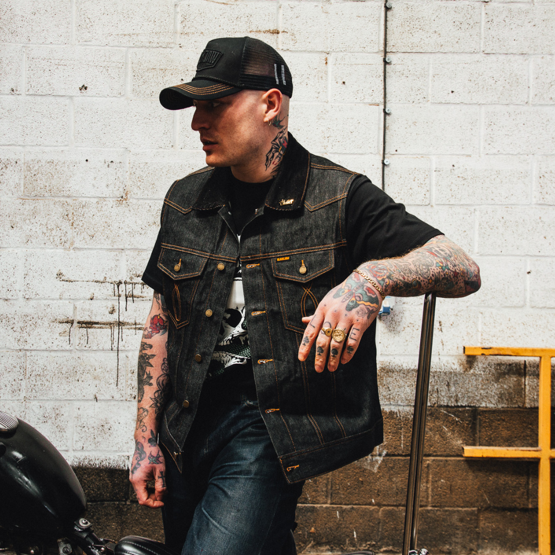 Slackjaw Raw Denim Vest - Navy