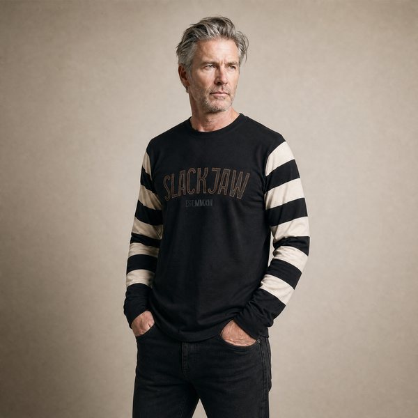 Breakout Long Sleeve T Shirt ICON Applique - Black/Bone