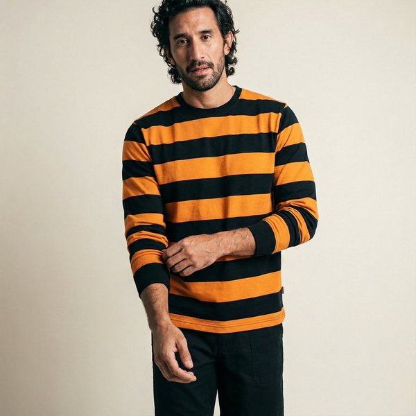 Breakout Long Sleeve T Shirt - Black/Rust