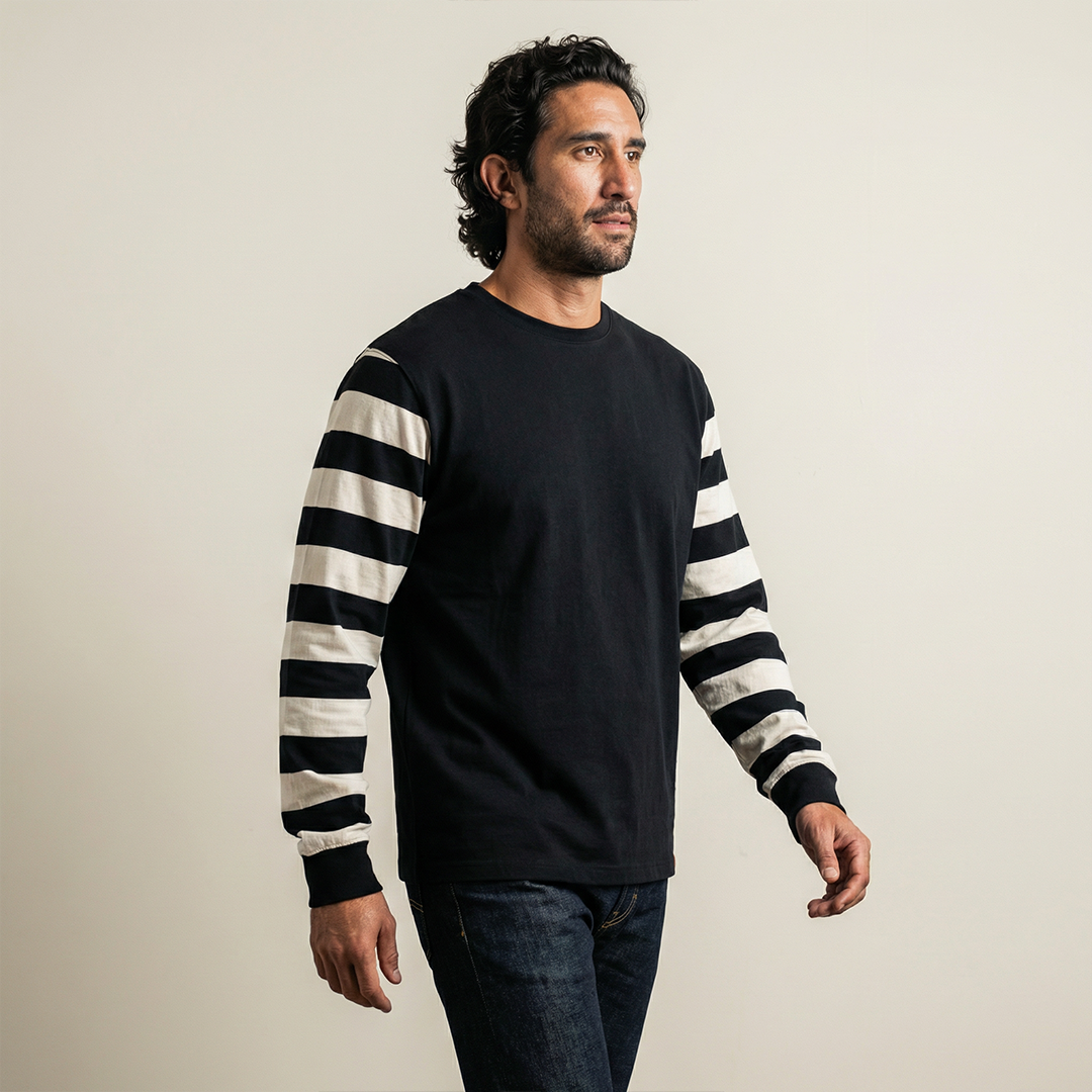 Essential Breakout Long Sleeve T Shirt - Black/Bone