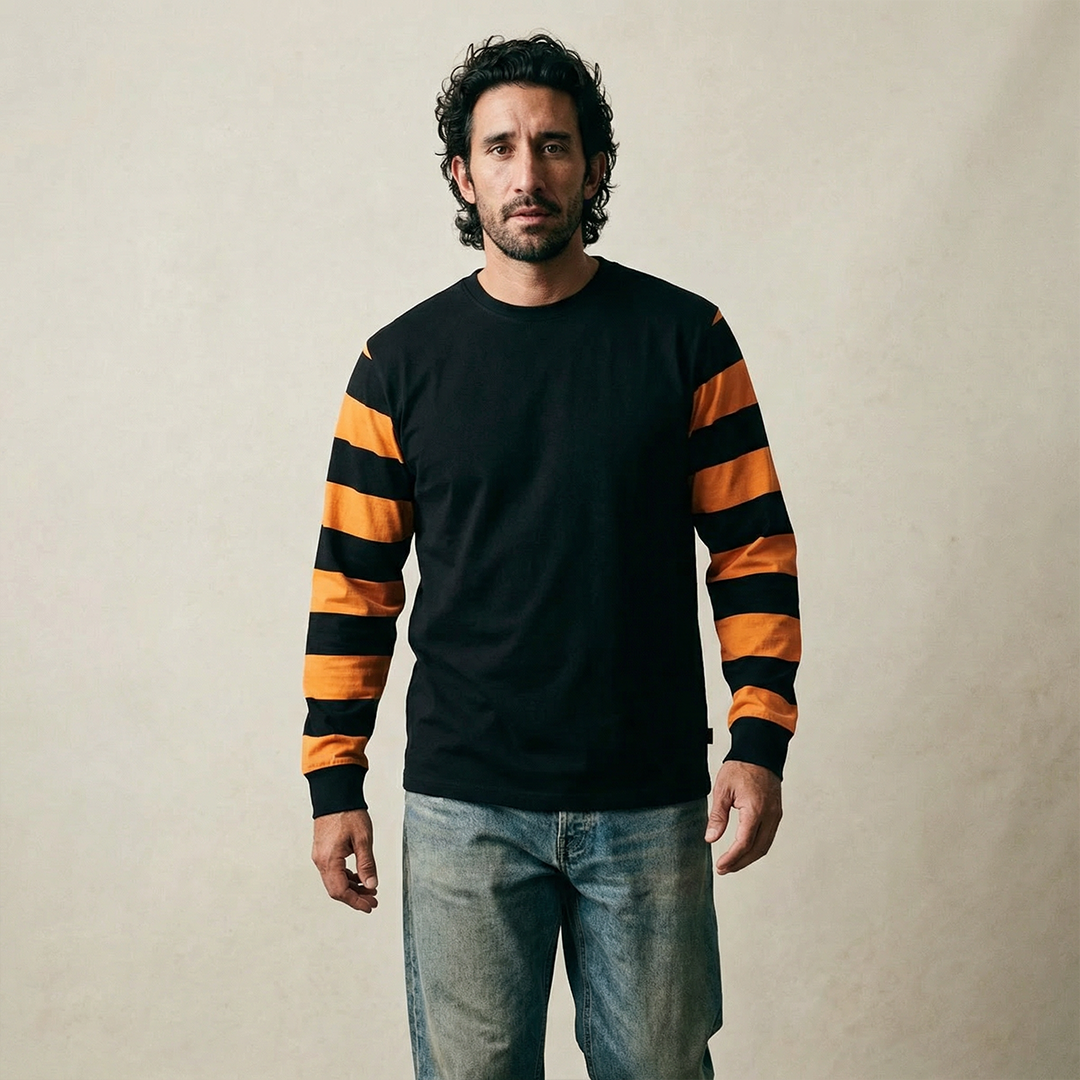 Essential Breakout Long Sleeve T Shirt - Black/Rust