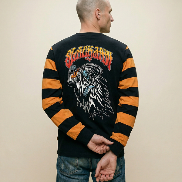 Breakout Reaper Long Sleeve T Shirt - Black/Rust