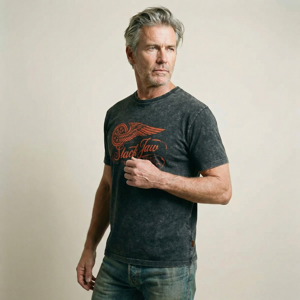 Rusty Wheels T Shirt - Vintage Black