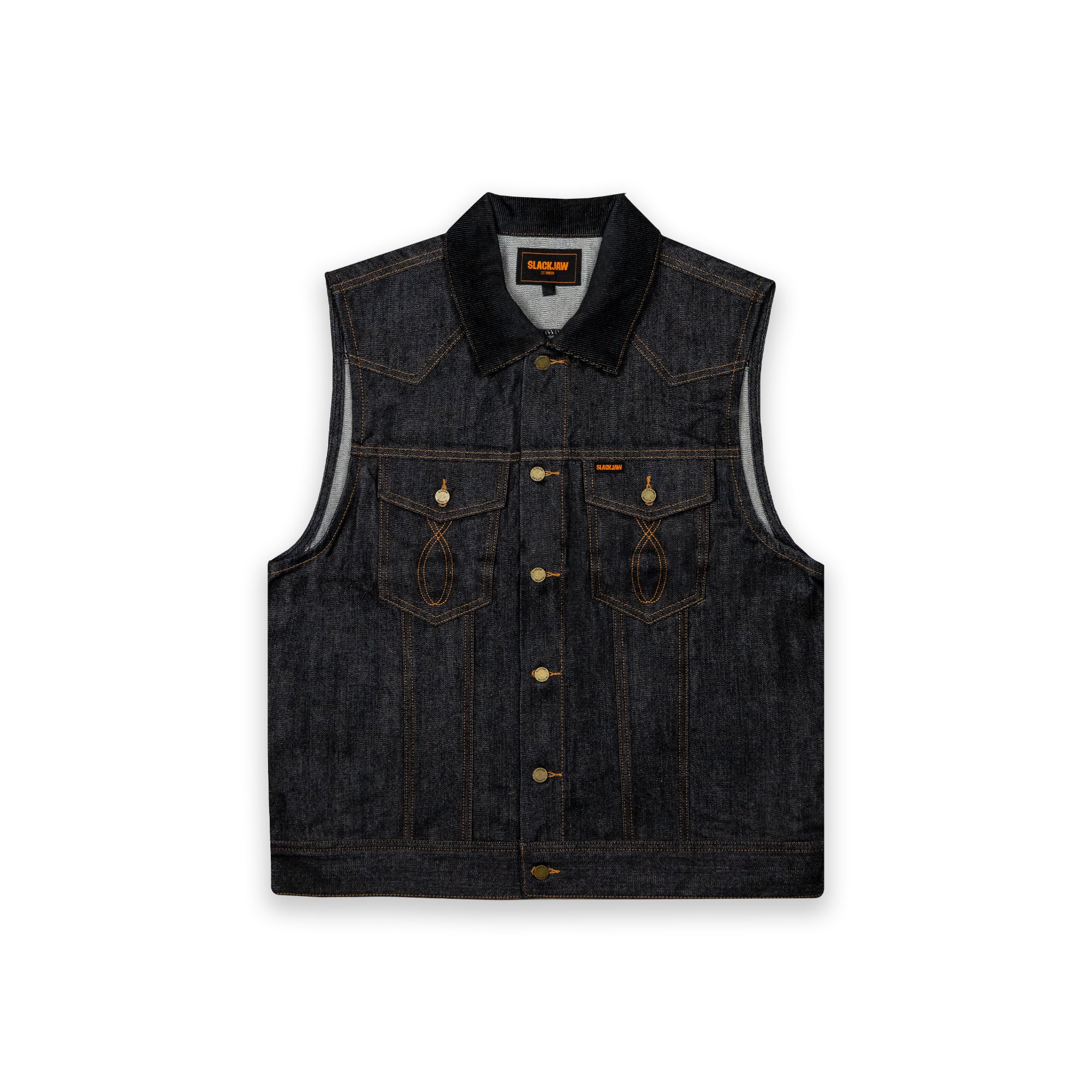 Slackjaw Raw Denim Vest - Navy