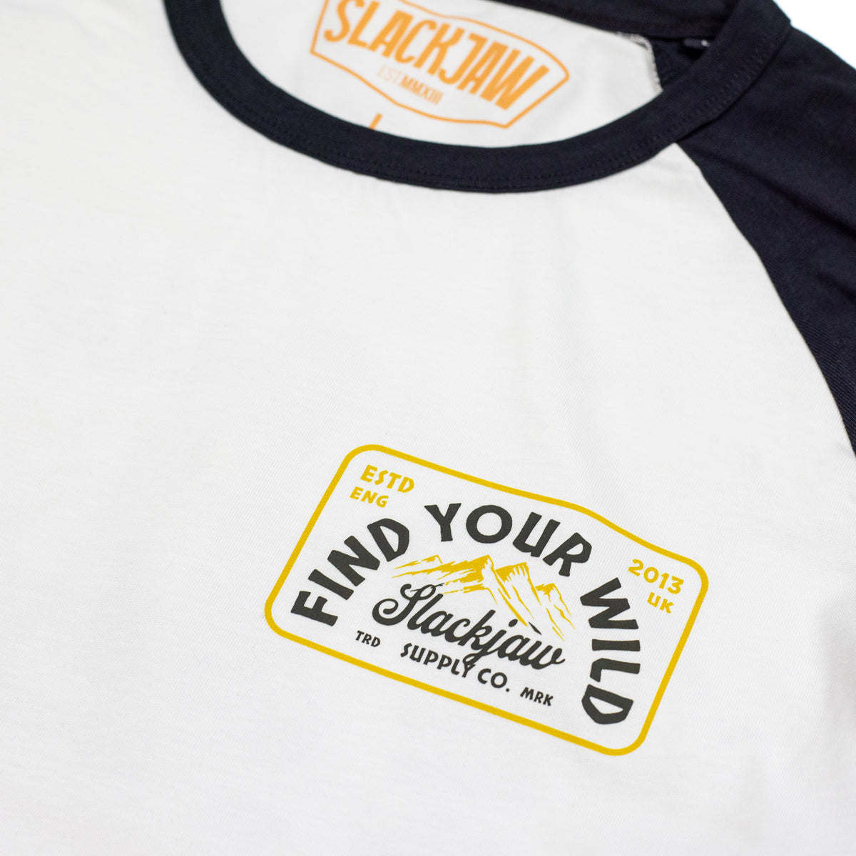 Golden Hour Raglan Long Sleeve T Shirt - Black/White