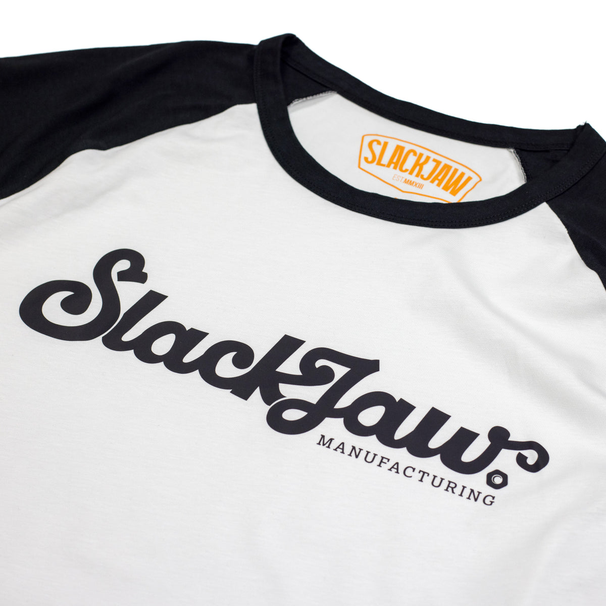 Script Raglan Long Sleeve T Shirt - Black/White