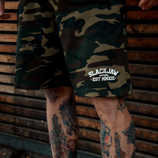 Dropout- Camo Sweat Shorts - Slackjaw Apparel