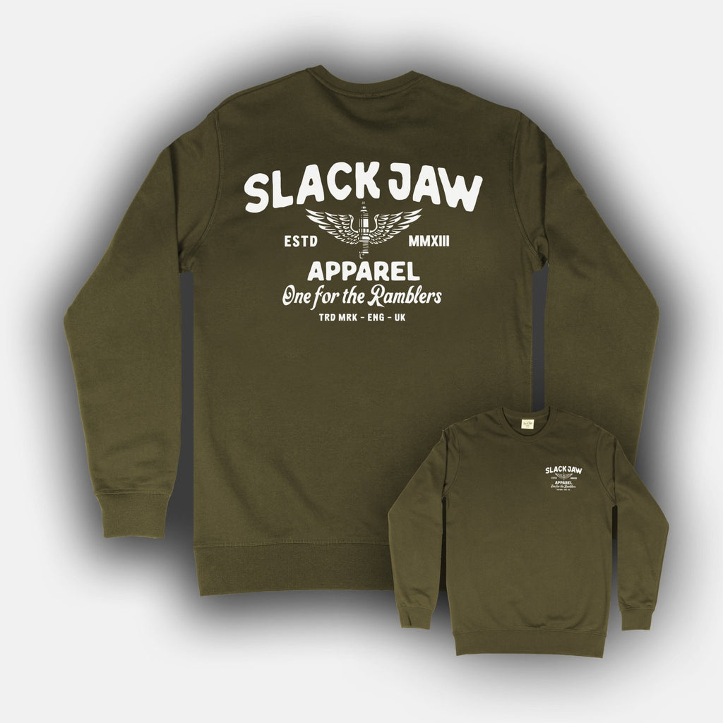 Service Premium Sweater- Olive - Slackjaw Apparel